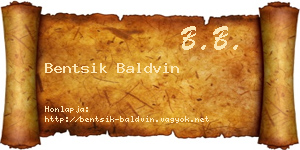 Bentsik Baldvin névjegykártya